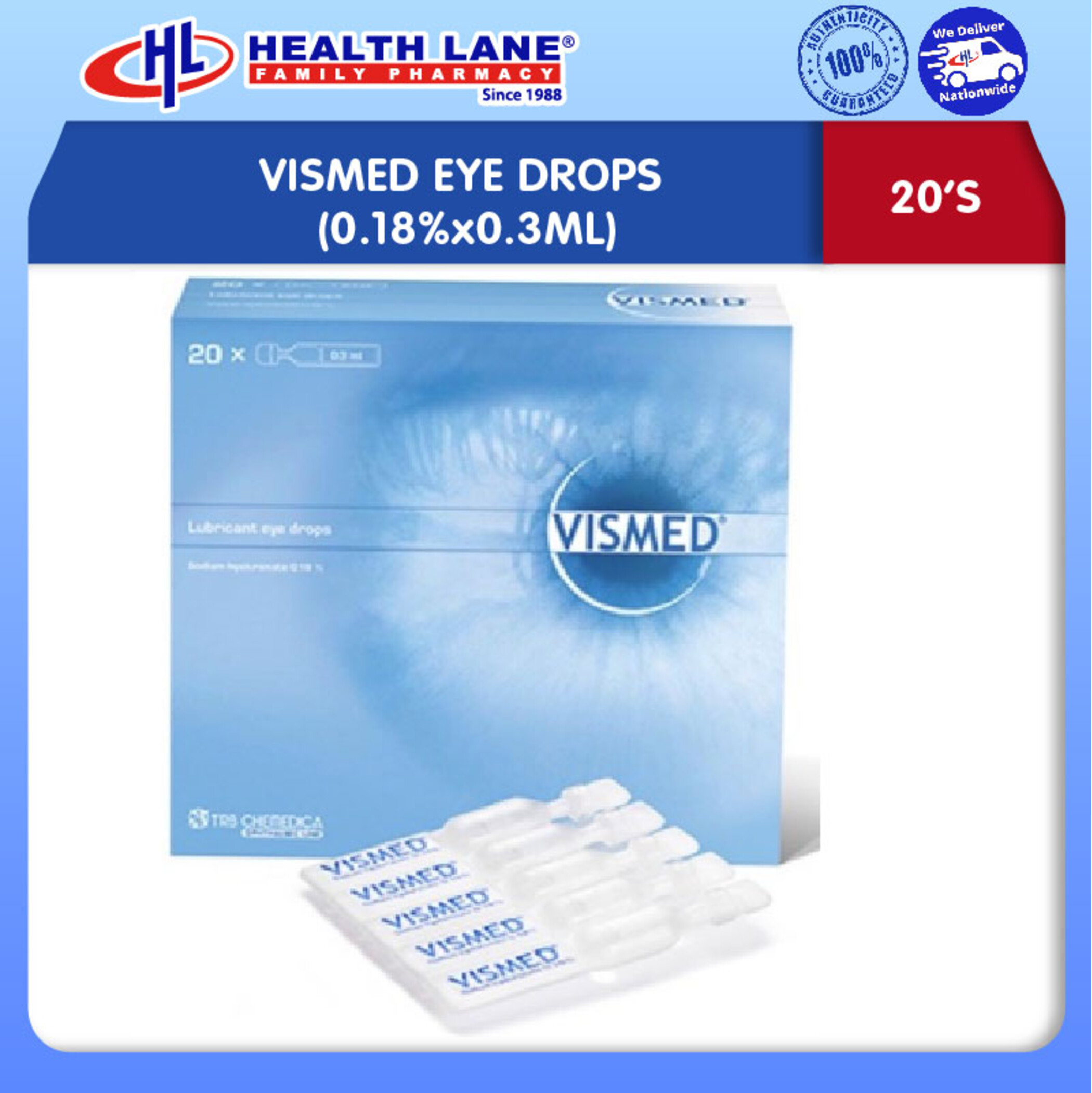 VISMED EYE DROPS (0.18%x0.3MLx20'S)